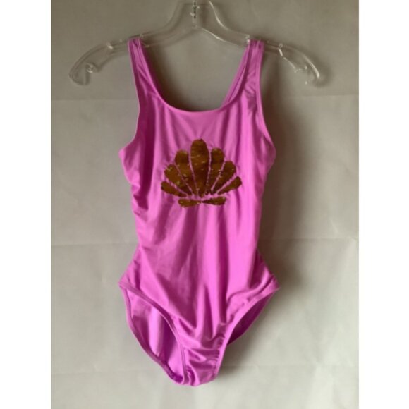 **Cat and Jack** Girls One Piece Seashell Purple Swimsuit NWT XS & L - Picture 1 of 4
